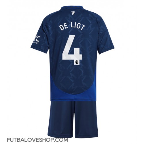 Dres Manchester United Matthijs de Ligt #4 Preč pre deti 2024-25 Krátky Rukáv (+ trenírky)